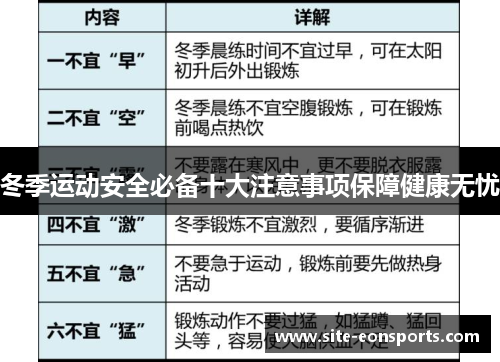 冬季运动安全必备十大注意事项保障健康无忧