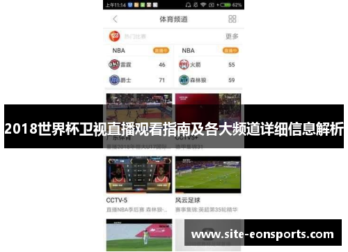 2018世界杯卫视直播观看指南及各大频道详细信息解析
